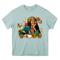 Arona Fall afro woman with coffee Heavy Core Tee - RanaPortraitStore