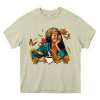 Mossy Fall afro woman with coffee Heavy Core Tee - RanaPortraitStore