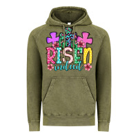 Vintage Olive Easter Day He is risen indeed Vintage Hoodie - OliviaCreatesArt