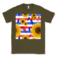 Army Green patriotic sunflowers Classic Tee - BundleAndBundleShop