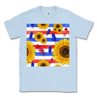 Dusty Blue patriotic sunflowers Classic Tee - BundleAndBundleShop