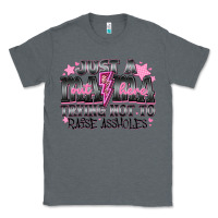 Charcoal Heather Just a Mama Out Here Trying Not To Raise Assholes Classic Tee - CowhideDigitalArt