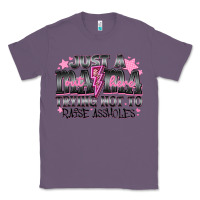 Lavender Just a Mama Out Here Trying Not To Raise Assholes Classic Tee - CowhideDigitalArt
