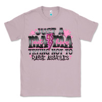 Lilac Just a Mama Out Here Trying Not To Raise Assholes Classic Tee - CowhideDigitalArt