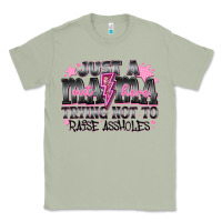 Matcha Just a Mama Out Here Trying Not To Raise Assholes Classic Tee - CowhideDigitalArt