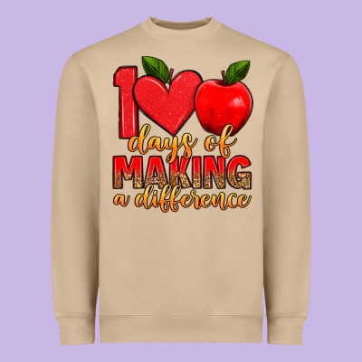100 Days Of Making A Difference Heavyweight Sweatshirt Designed By Artiststas