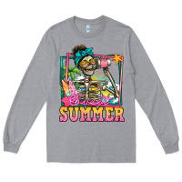 Heather Grey sweet summer skeleton Long Sleeve Tee - Jasminsmagicworld