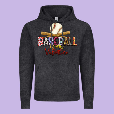 Baseball Is My Valentine Vintage Hoodie Designed By Racoondesign