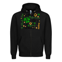Black st. patricks day doodle Zipper Hoodie - MaliasSmallBusiness