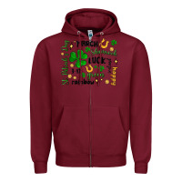 Burgundy st. patricks day doodle Zipper Hoodie - MaliasSmallBusiness