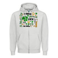 Dove Grey st. patricks day doodle Zipper Hoodie - MaliasSmallBusiness