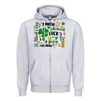 Heather Grey st. patricks day doodle Zipper Hoodie - MaliasSmallBusiness