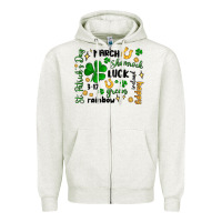 Oatmeal Heather st. patricks day doodle Zipper Hoodie - MaliasSmallBusiness