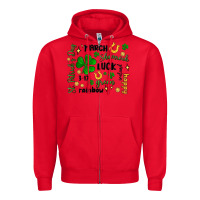 Red st. patricks day doodle Zipper Hoodie - MaliasSmallBusiness