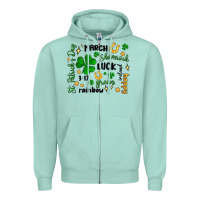 Seafoam st. patricks day doodle Zipper Hoodie - MaliasSmallBusiness