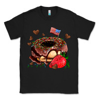Black donut strawberry and usa flag Classic Tee - AdoDesignShop