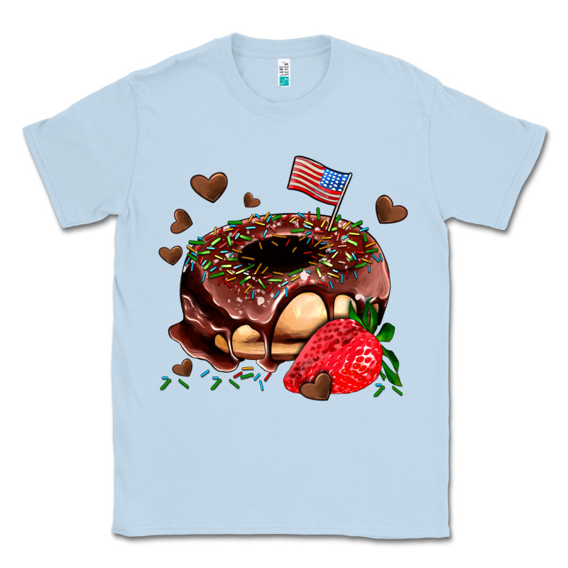 Donut Strawberry And Usa Flag Classic Tee by AdoDesignShop | Teevron