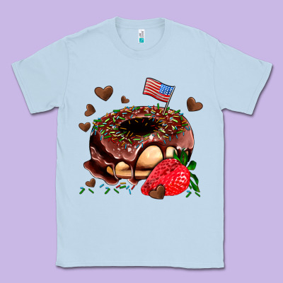 Donut Strawberry And Usa Flag Classic Tee Designed By Adodesignshop