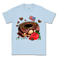 Dusty Blue donut strawberry and usa flag Classic Tee - AdoDesignShop