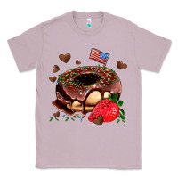 Lilac donut strawberry and usa flag Classic Tee - AdoDesignShop