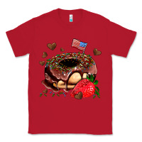Red donut strawberry and usa flag Classic Tee - AdoDesignShop