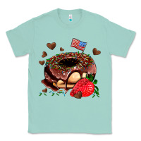 Seafoam donut strawberry and usa flag Classic Tee - AdoDesignShop