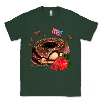 Sports Green donut strawberry and usa flag Classic Tee - AdoDesignShop