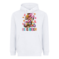 White He Is Risen Easter Heavyweight Hoodie - BundleAndBundleShop