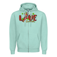 Seafoam mardi gras love crawfish Zipper Hoodie - MaliasSmallBusiness