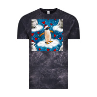 Cloud Black christmas penguin and heart seamless pattern Vintage Tee - BundleAndBundleShop