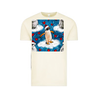 Vintage Arctic christmas penguin and heart seamless pattern Vintage Tee - BundleAndBundleShop