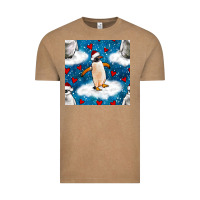 Vintage Coffee christmas penguin and heart seamless pattern Vintage Tee - BundleAndBundleShop