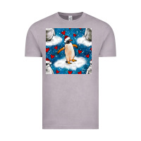 Vintage Zinc christmas penguin and heart seamless pattern Vintage Tee - BundleAndBundleShop