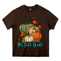 Chocolate Brown Happy Fall Y'all Pumpkins Heavy Core Tee - RanaPortraitStore