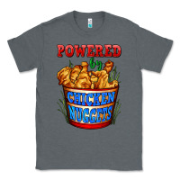 Charcoal Heather powered by chicken nuggets Classic Tee - AdoDesignShop