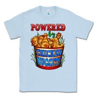 Dusty Blue powered by chicken nuggets Classic Tee - AdoDesignShop