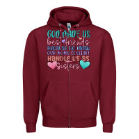 Burgundy god made us best friend Zipper Hoodie - MaliasSmallBusiness