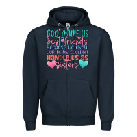 Navy god made us best friend Zipper Hoodie - MaliasSmallBusiness