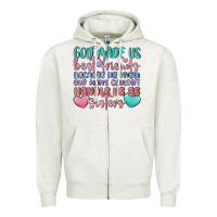 Oatmeal Heather god made us best friend Zipper Hoodie - MaliasSmallBusiness