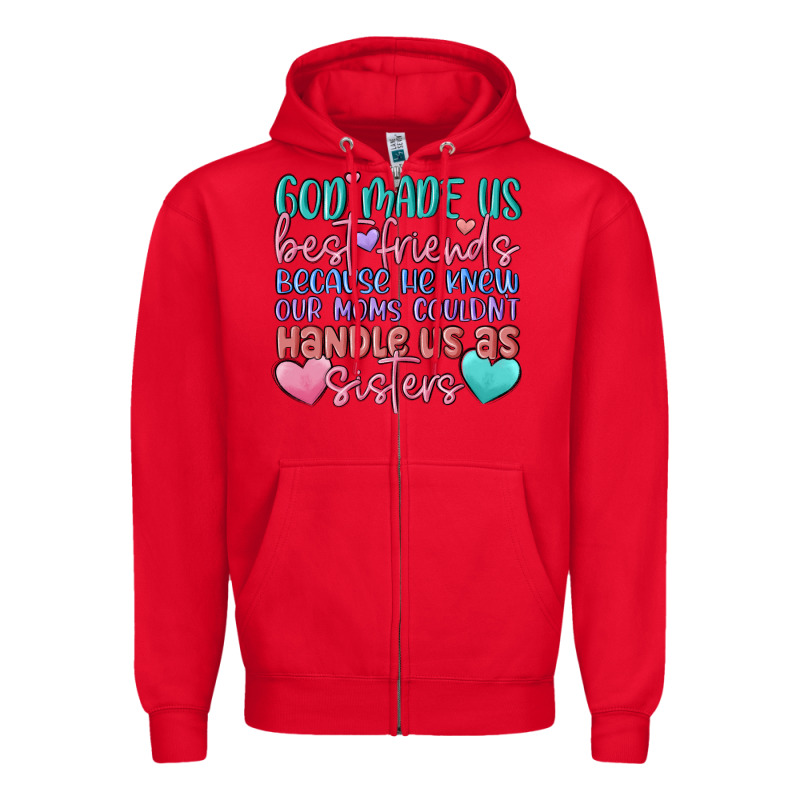 God Made Us Best Friend Zipper Hoodie by MaliasSmallBusiness | Teevron