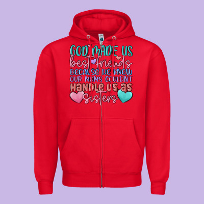 God Made Us Best Friend Zipper Hoodie Designed By Maliassmallbusiness