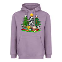 Lavender Christmas With Soccer Trees Heavyweight Hoodie - BundleAndBundleShop