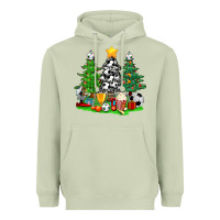 Matcha Christmas With Soccer Trees Heavyweight Hoodie - BundleAndBundleShop