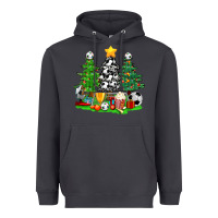 Smoke Christmas With Soccer Trees Heavyweight Hoodie - BundleAndBundleShop