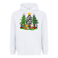 White Christmas With Soccer Trees Heavyweight Hoodie - BundleAndBundleShop