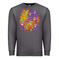 Charcoal Heather halloween patch Premium Sweatshirt - BundleAndBundleShop