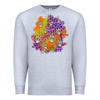 Heather Grey halloween patch Premium Sweatshirt - BundleAndBundleShop