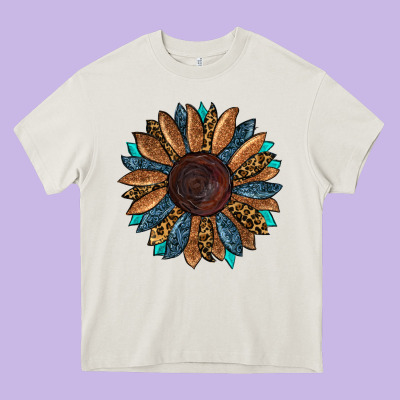 Heavy Core Tee Fall Tooled Leather Sunflower