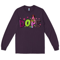 Plum dope with afro black woman Long Sleeve Tee - NancyCooperArtShop