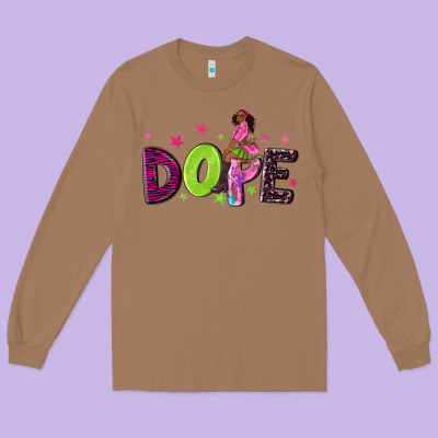 Dope With Afro Black Woman Long Sleeve Tee Designed By Nancycooperartshop